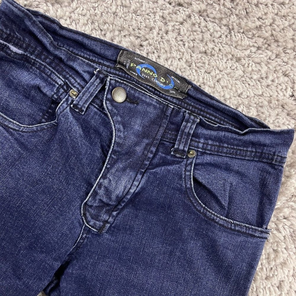 VTG Panno D'or Moto Jeans Men's Size 28 (27x27) Slim Fit Dark Wash Made in USA